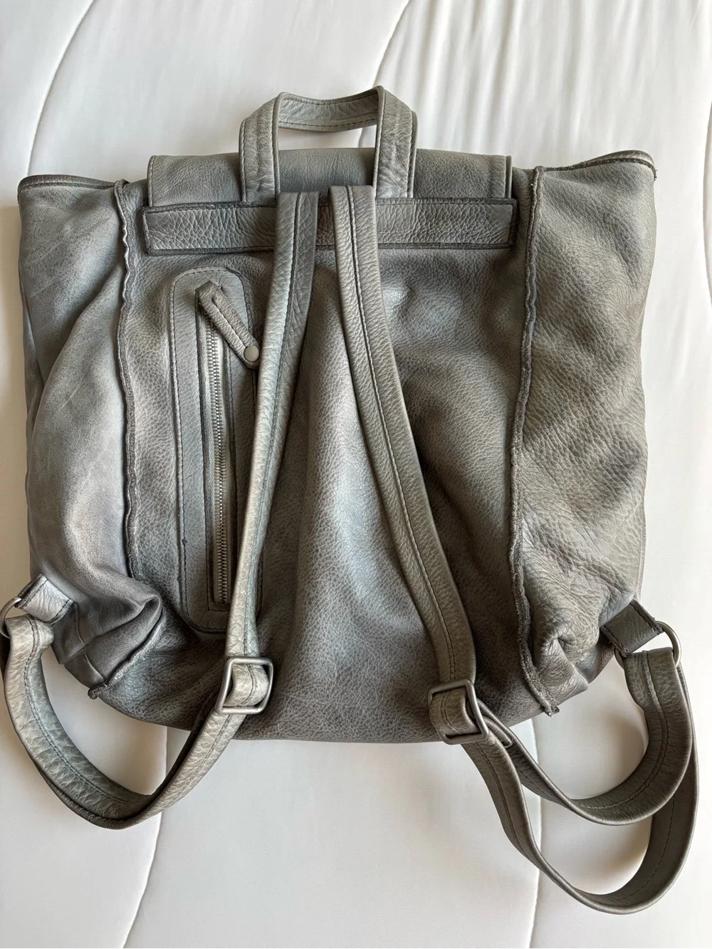 Viva La Difference Sage Green Leather Backpack
